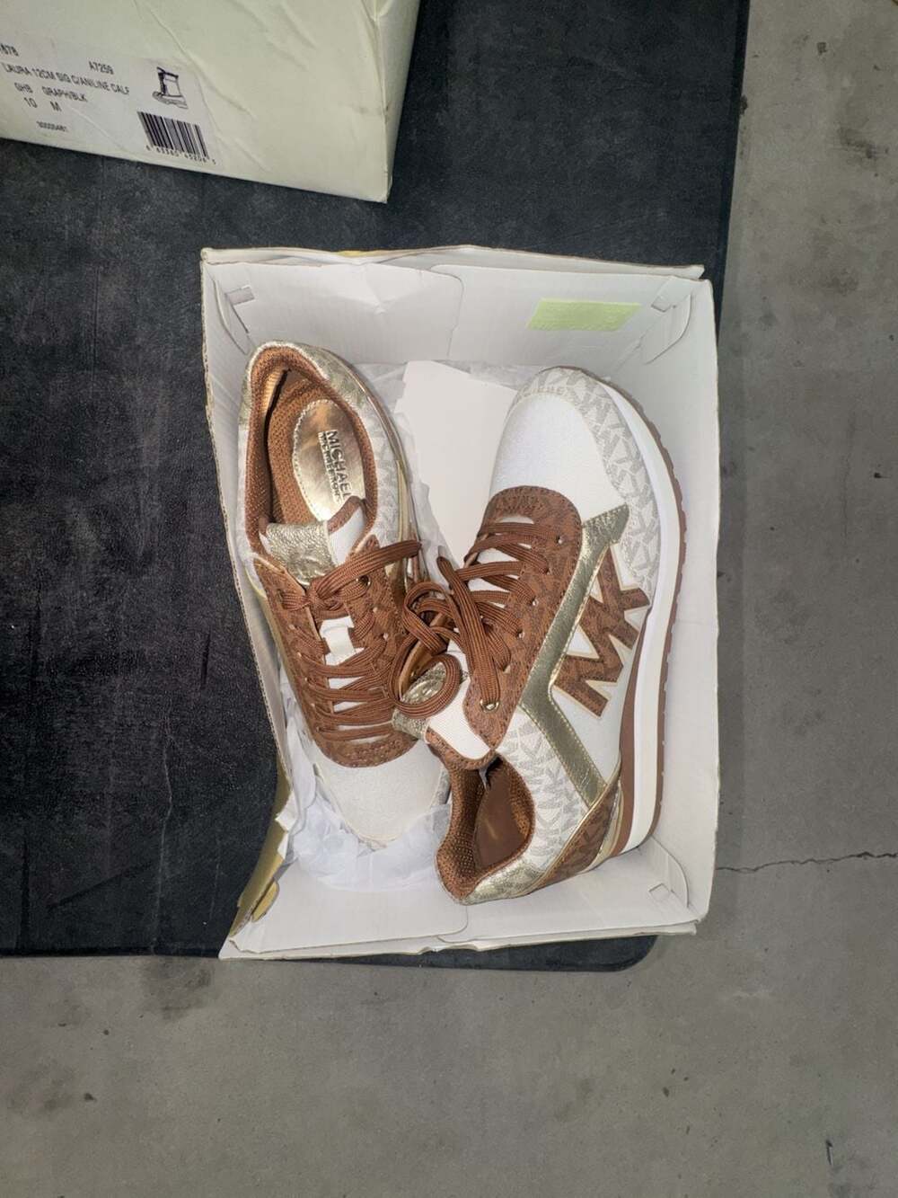 Michael Kors Maddy Tech Canvas Trainer Sneakers in Cream